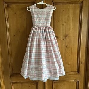 Strasburg Pink and White Plaid Kids Dress